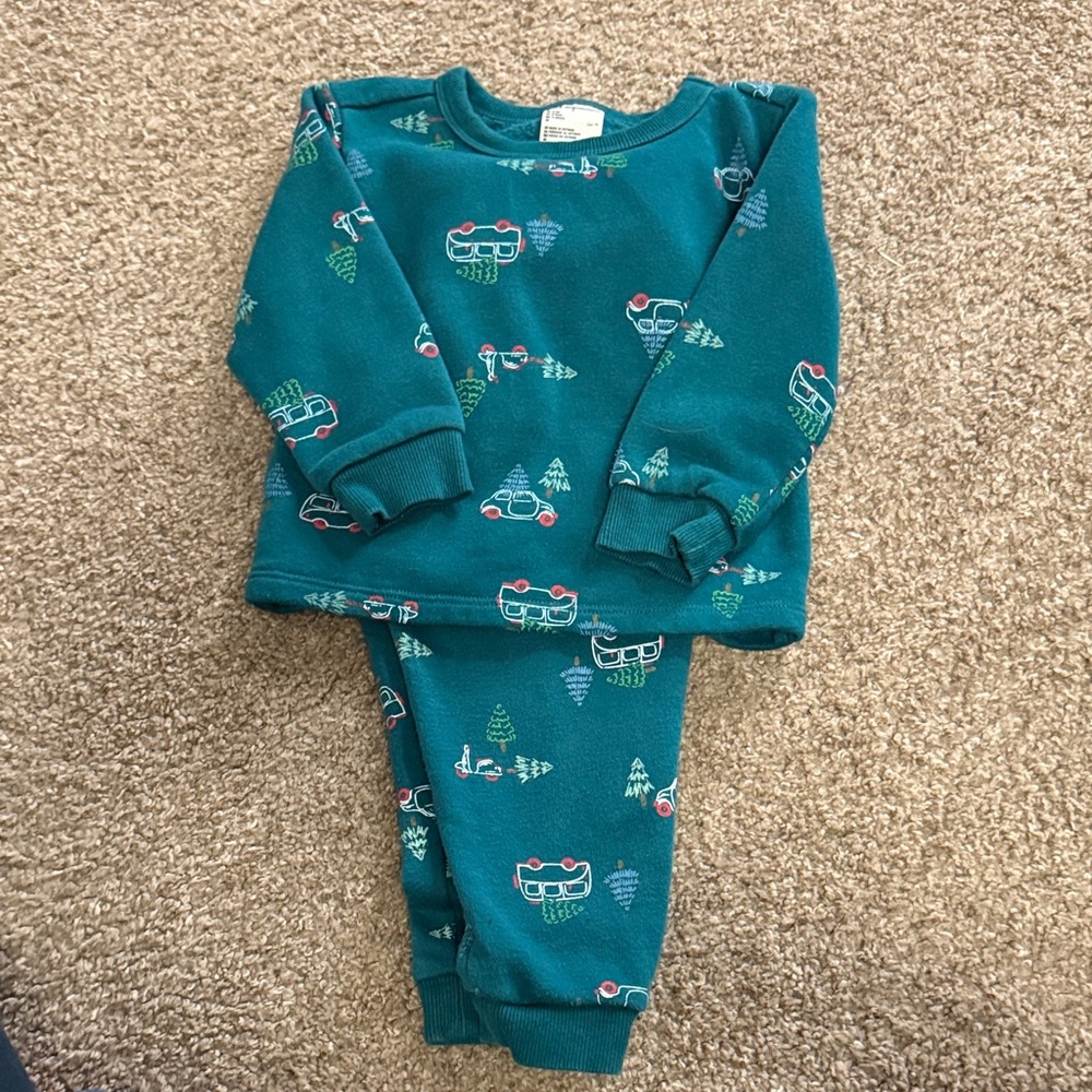 Teal Kids Pajamas with Fun Print